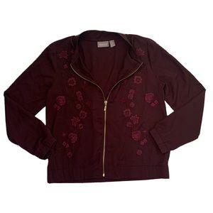 🛍 Chico’s Embroidered Zip Up Bomber Jacket